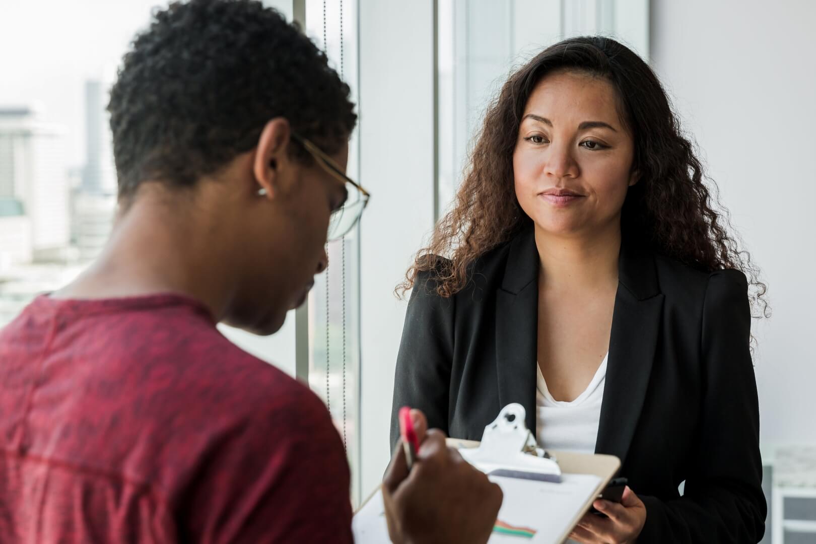 Businesswoman looking for Volunteer